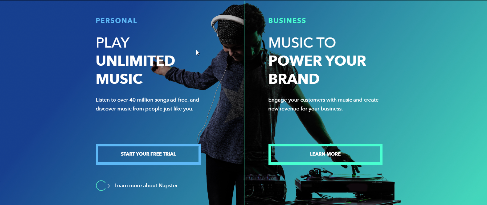 Powered by Napster” is a complete music and audio platform service …
