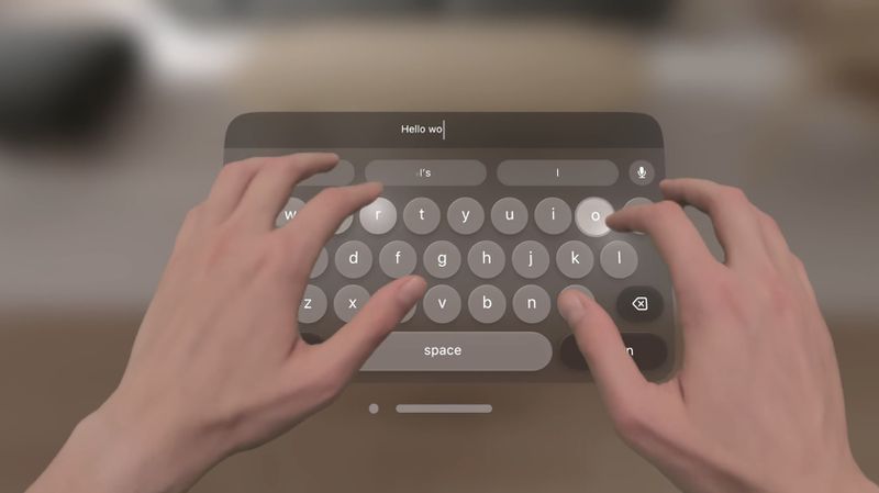 Using Direct Tracking to type with a virtual keyboard in the Apple Vision Pro